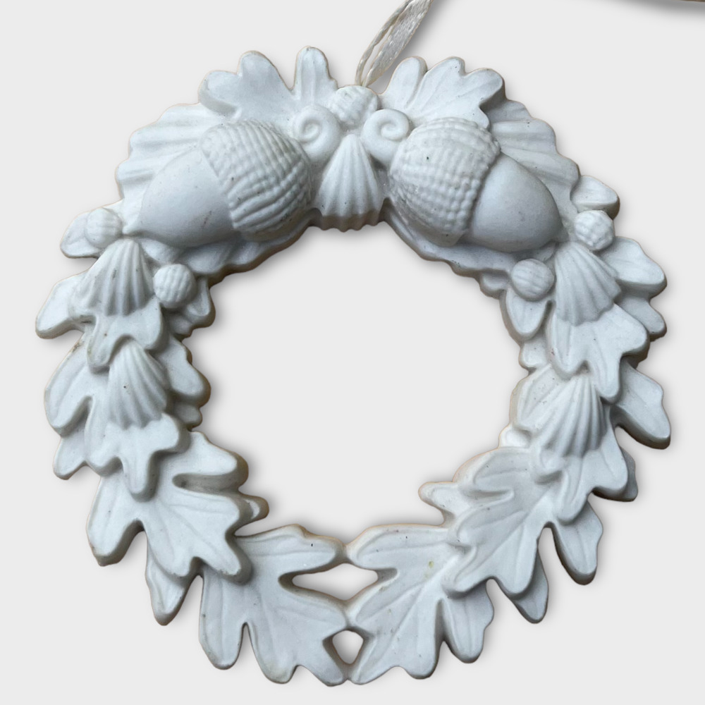 Margaret Furlong Vintage 1996 The Promise Porcelain Wreath Christmas Ornament